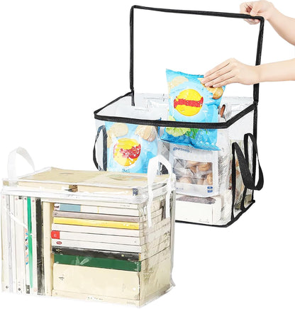 Large Clear Plastic Storage Box with Zipper Lid – Heavy-Duty Organizer for Home, Camping & Moving.