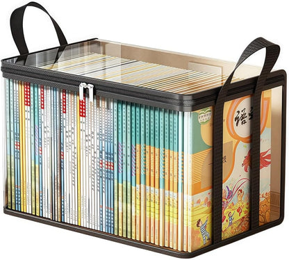 Large Clear Plastic Storage Box with Zipper Lid – Heavy-Duty Organizer for Home, Camping & Moving.