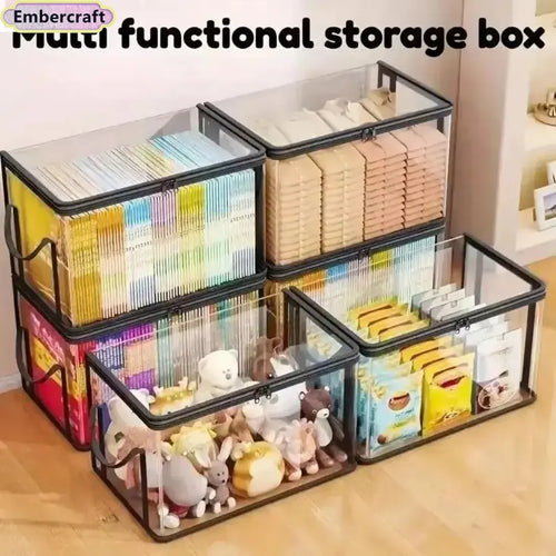 Large Clear Plastic Storage Box with Zipper Lid – Heavy-Duty Organizer for Home, Camping & Moving.