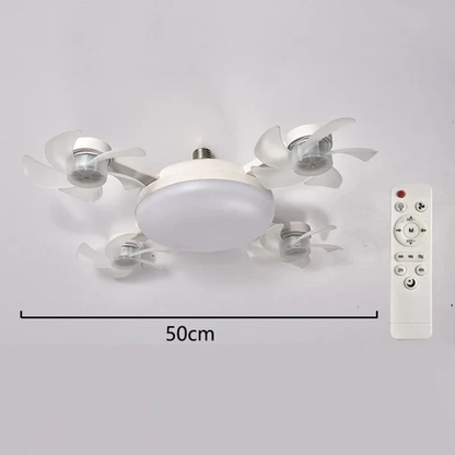2-in-1 Silent LED Fan with Remote Control, Energy-Saving Cooling and Lighting Integrated Unit