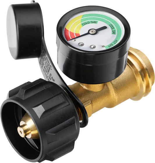 Universal Propane Tank Gauge for 5-40 Pound LP Tanks | Gas Level Indicator for Grill. Heater. RV Camper. QCC1/Type 1 Connection