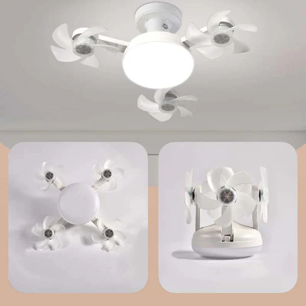 2-in-1 Silent LED Fan with Remote Control, Energy-Saving Cooling and Lighting Integrated Unit