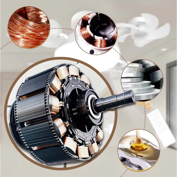 2-in-1 Silent LED Fan with Remote Control, Energy-Saving Cooling and Lighting Integrated Unit